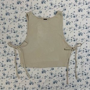 ribbed knot side tank top